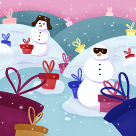 Боковая сторона новогодней коробки конфет