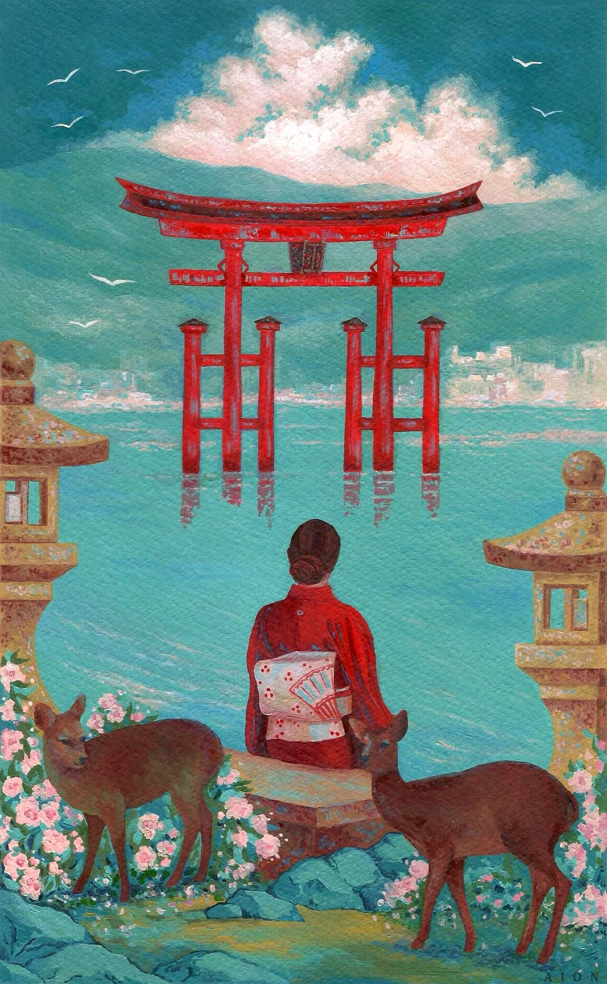 "Ритуальные врата-тории святилища Ицукусима"