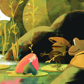 Дюймовочка | Встреча с жабами