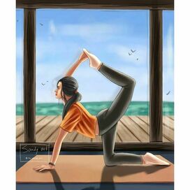 Лайфстайл-иллюстрация "Йога мастер"