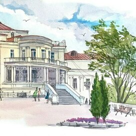 Ветреный день. Дворец пионеров в Севастополе