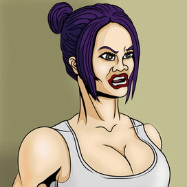 Агрессивная спортивная девушка