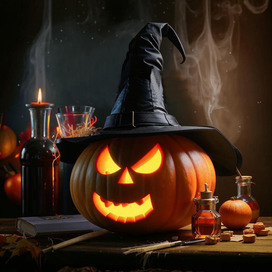 Тыква в шляпе Хэллоуин 