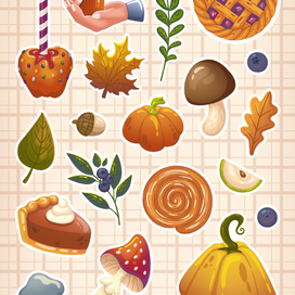 Осенний стикерпак