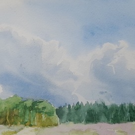 Облака над полем