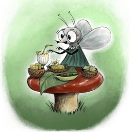 Муха за завтраком