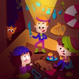 Книжная иллюстрация с детьми-пиратами