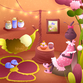 Муша обедает