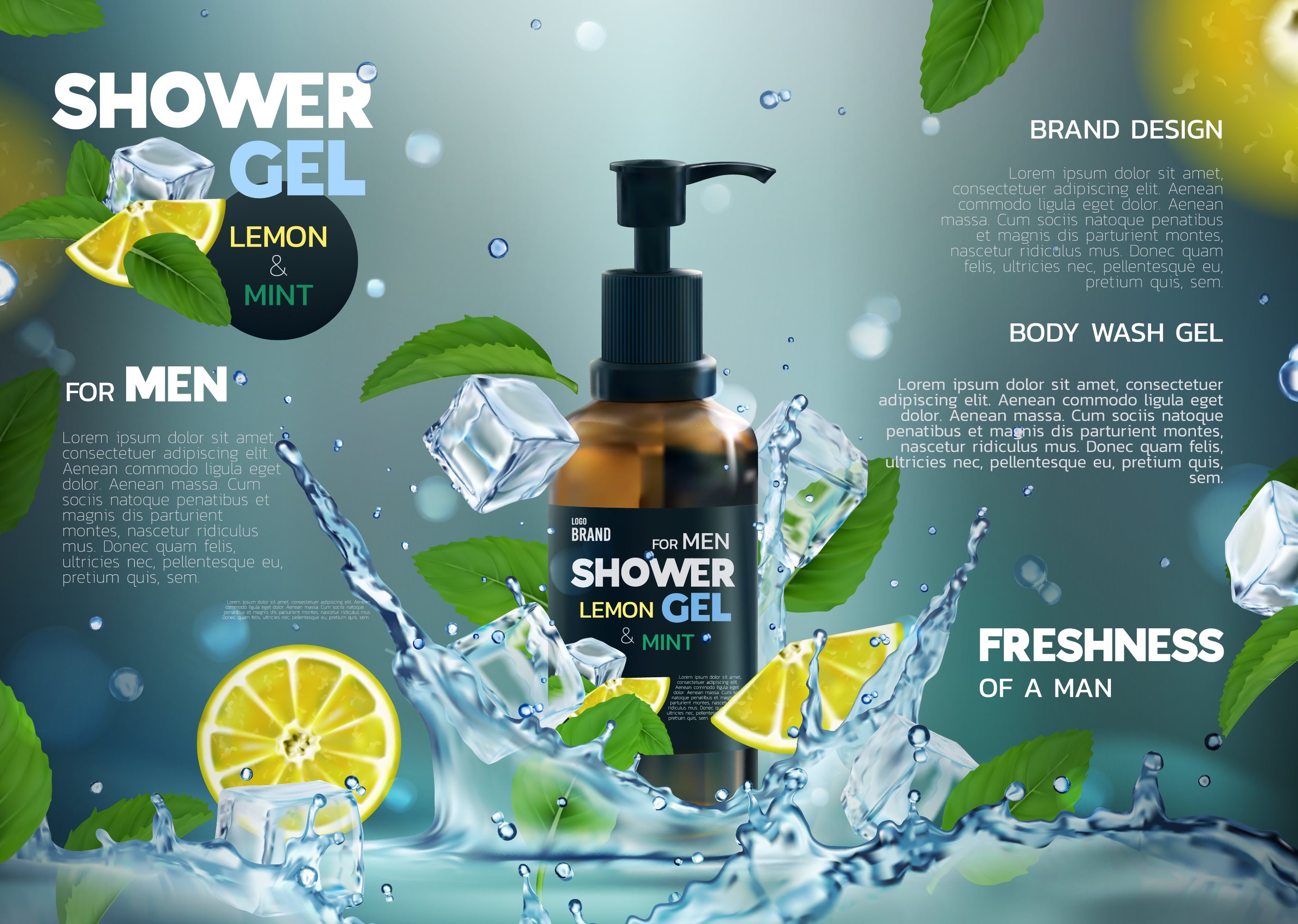 Баннер с косметикой. Реалистичная векторная графика. 