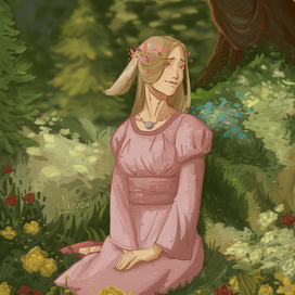 девушка на поляне