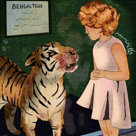 девочка в зоопарке