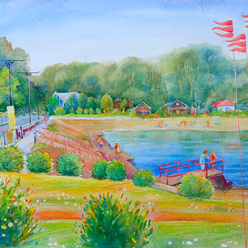 На городском пляже Две зари