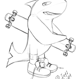 детская иллюстрация, скетч акула