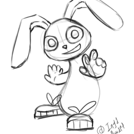 детская иллюстрация, скетч зайчик