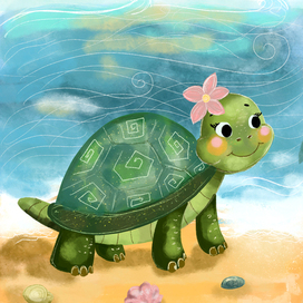 Черепашка. Иллюстрация для пособия 