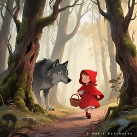 Илюстриция к книге Красноя Шапочка 