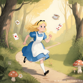 Илюстрация к книге Алиса в стране чудес 