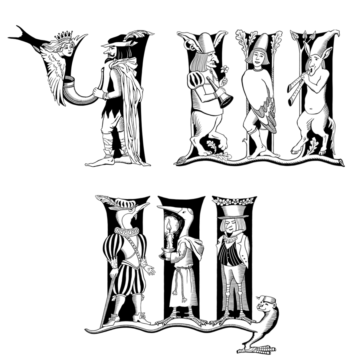 Буквицы Ч Ш Щ