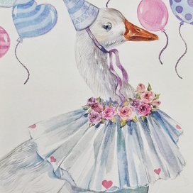 Поздравительная открытка с Гусем