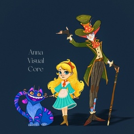 наброски персонажей для книги "Алиса в стране чудес"