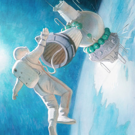 Леонов в открытом космосе