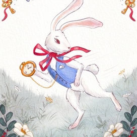 набросок кролика к Алиса в стране чудес