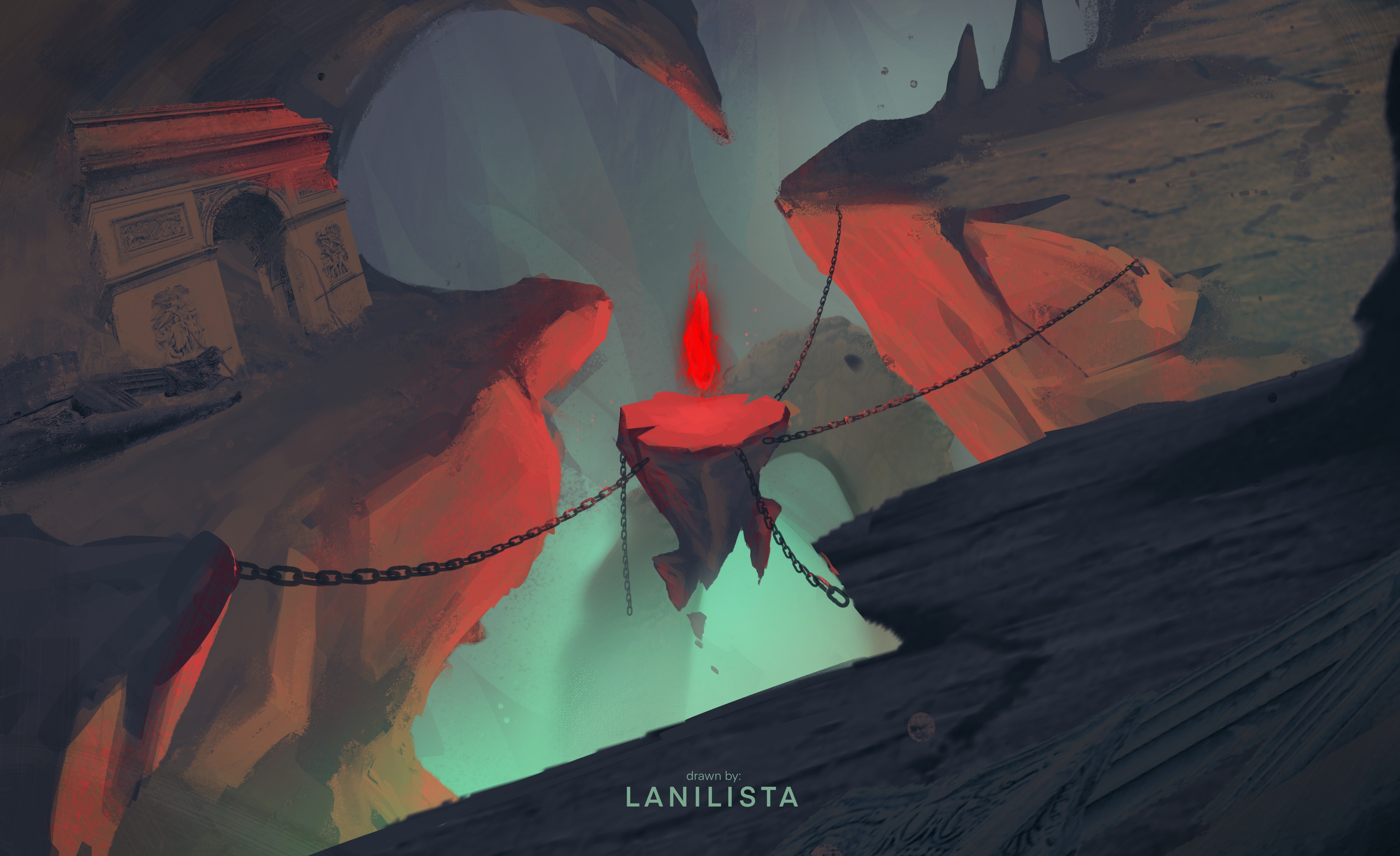 Магический кристалл в пещере