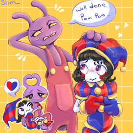 Фанарт Помни и Джекс из мульсериала "Удивительный цифровой цирк"