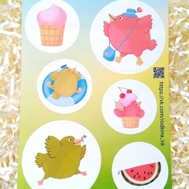 Стикерпак "Летние птицы"