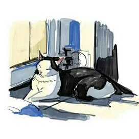 набросок с котиком 