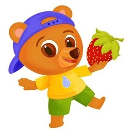 Иллюстрация антропоморфных животных.Мишка. Иллюстрация для упаковки.