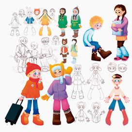 Концепт-арт персонажей детской книги