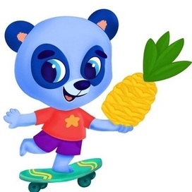 Иллюстрация антропоморфных животных.Панда. Иллюстрация для упаковки