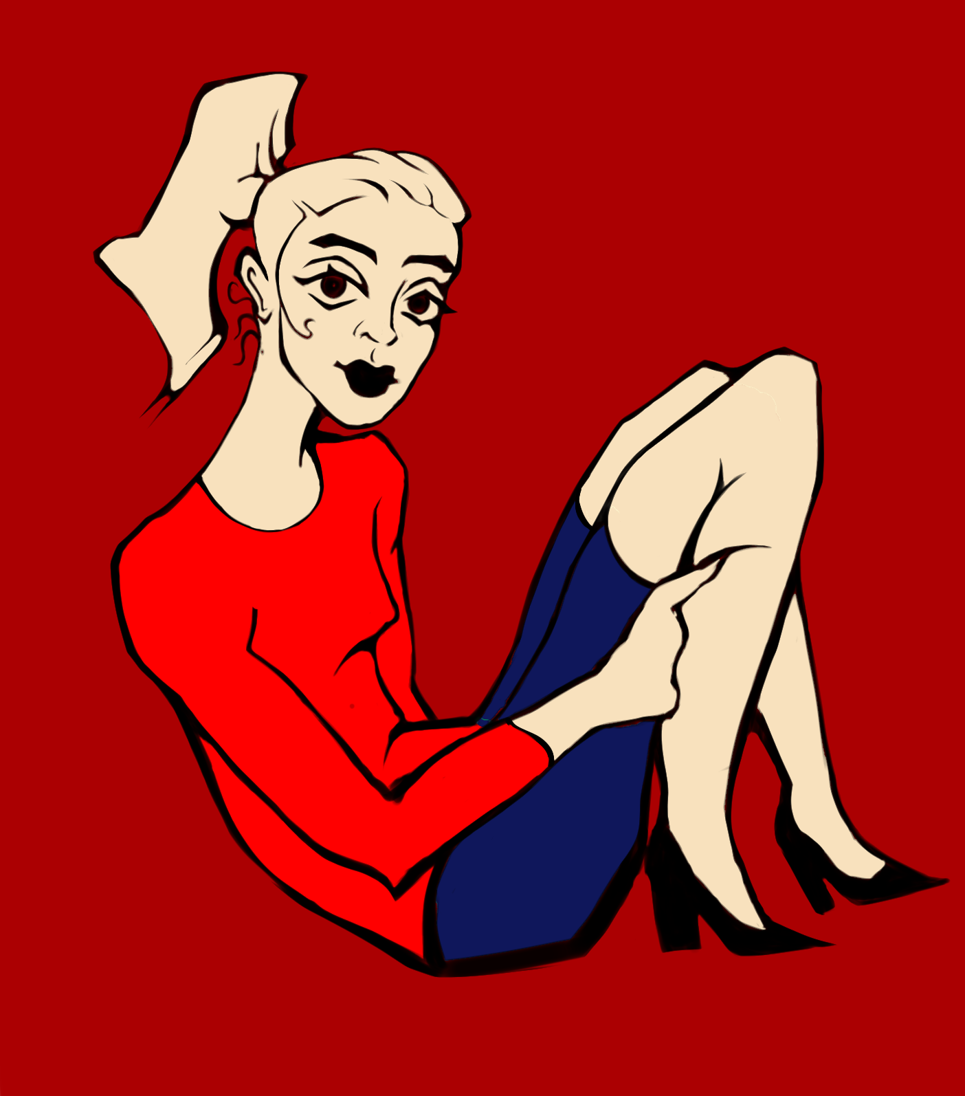 Скетч, лайн, немного цвета перед сном