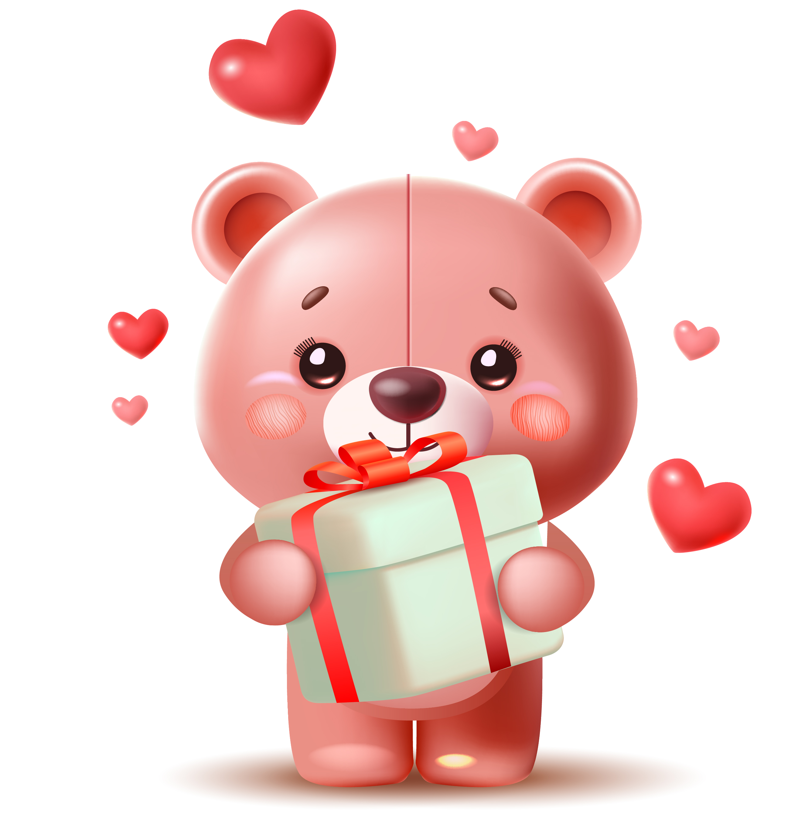 Розовый медвежонок