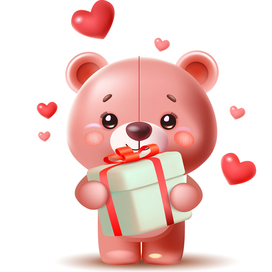 Розовый медвежонок