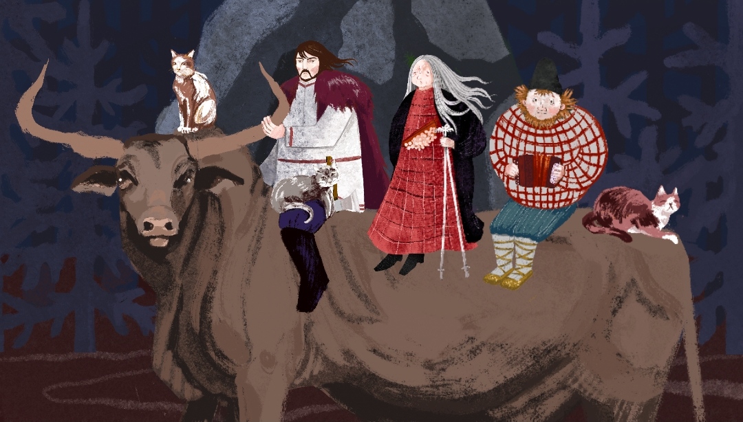 Иллюстрация одной из сцен для шоу " Дондыкарские сундуки"