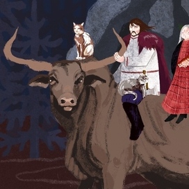 Иллюстрация одной из сцен для шоу " Дондыкарские сундуки" 