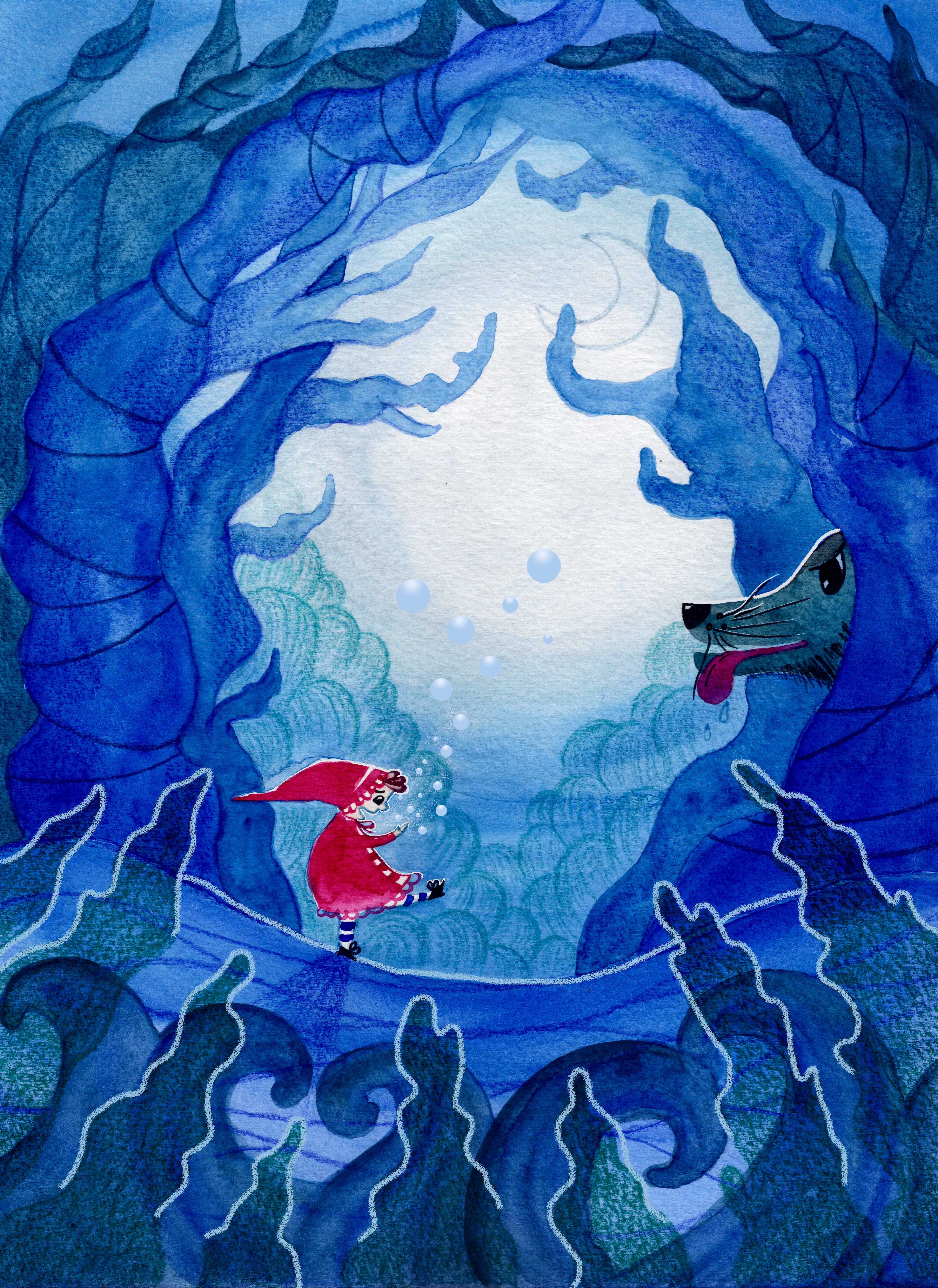 Иллюстрация Красная шапочка в детскую книгу