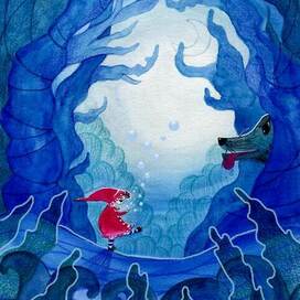 Иллюстрация Красная шапочка в детскую книгу