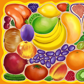 Пазл-вкладыш овощи/фрукты