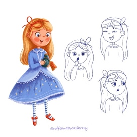 Разработка персонажа Алисы для книги «Алиса в стране чудес»