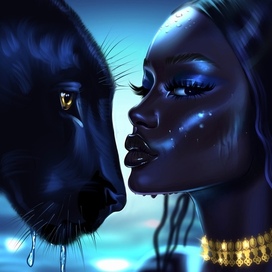 Пантера и девушка