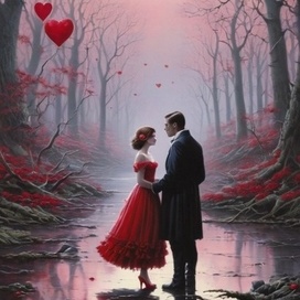 красное платье