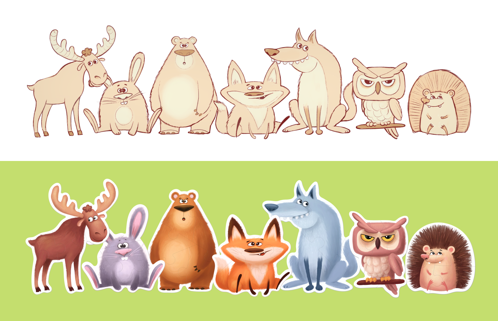 Макси пазлы "Лесные Животные"