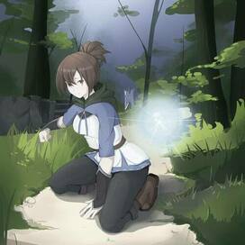 иллюстрация девушка в лесу