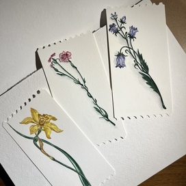 Открытка акварелью 