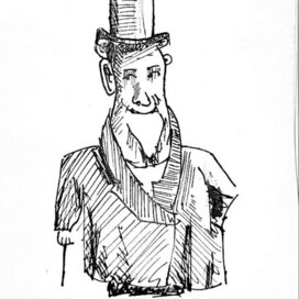 Смешной человек тушью 