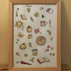 Осенняя журнальная иллюстрация 