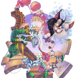 "Королевский крокет" конкурсная иллюстрация к "Алисе в стране чудес"